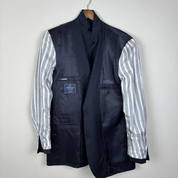 Brooks Brothers 1818 Fitzgerald Sport Coat Blazer Jacket 42L Navy Trabaldo Wool‎
